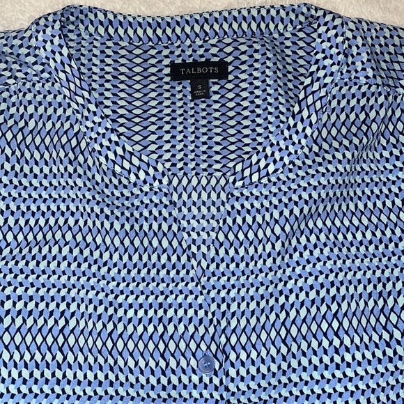 Talbots Blue and‎ Green Tie Blouse - Picture 3 of 3